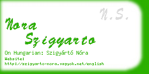 nora szigyarto business card