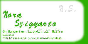 nora szigyarto business card